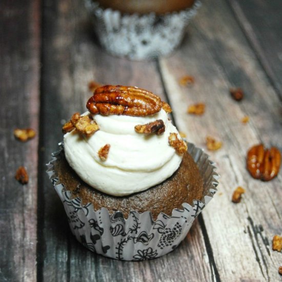 Chocolate Bourbon Pecan Pie Cupcake