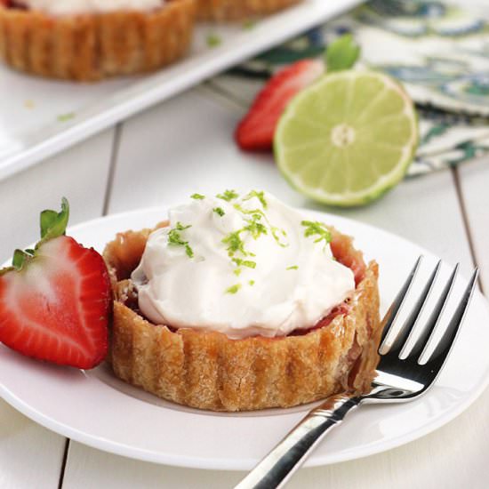 Strawberry-Lime Rhubarb Tarts