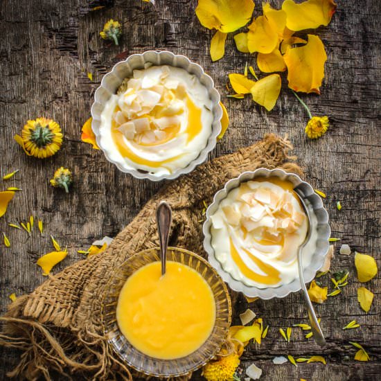 Coconut Creams With Pineapple Curd