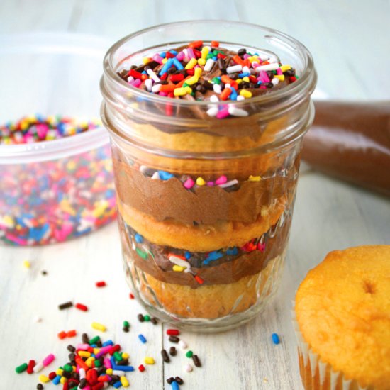 Yellow Cupcakes in a Jar