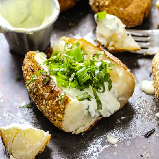 Herby Baked Potatoes & Whipped Feta