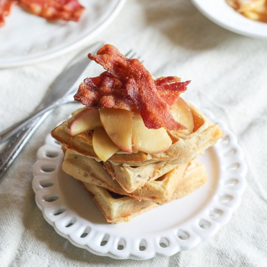 Cheddar, Apple and Bacon Waffle