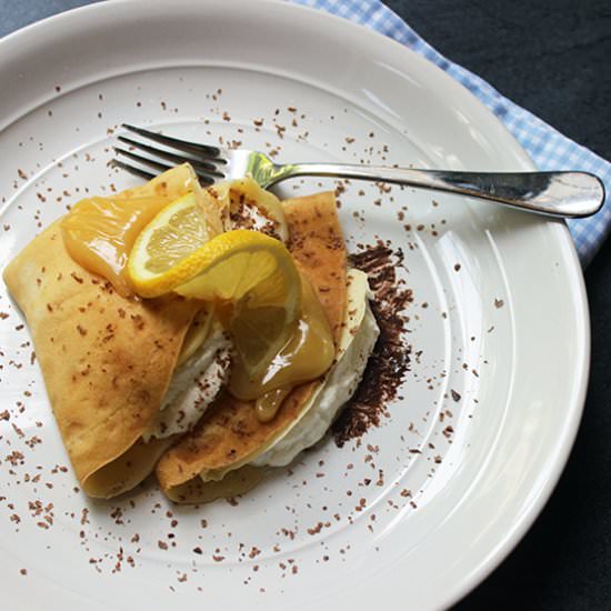 Chocolate Lemon Curd Crepes