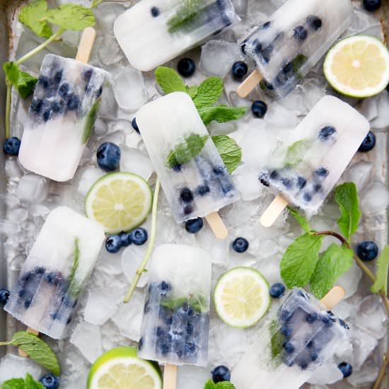 Blueberry Mojito Popsicles