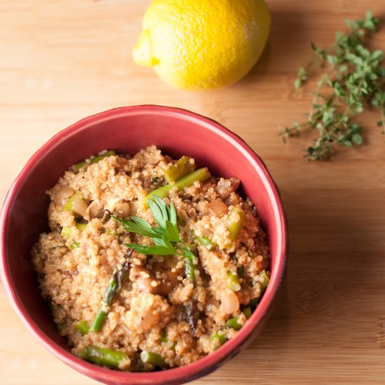 Vegan Asparagus Quinoa Risotto