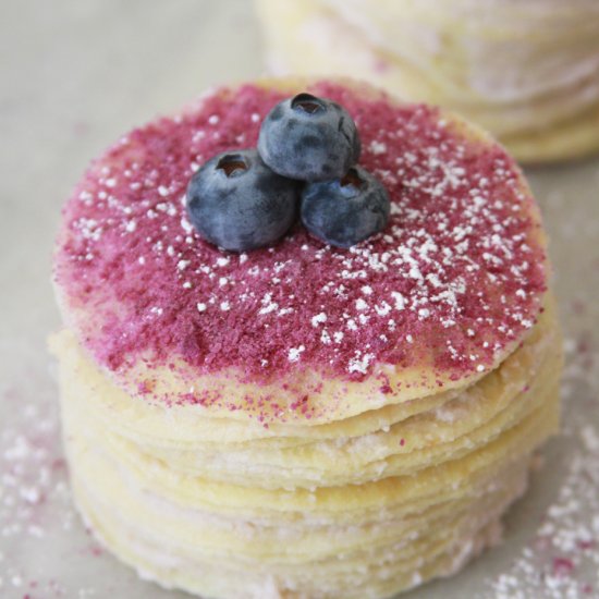 Taro Blueberry Mini Mille Cake