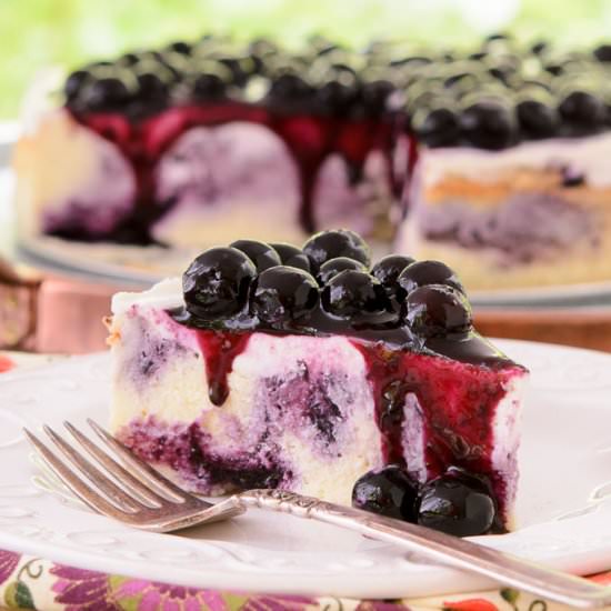 Blueberry Swirl Cheesecake