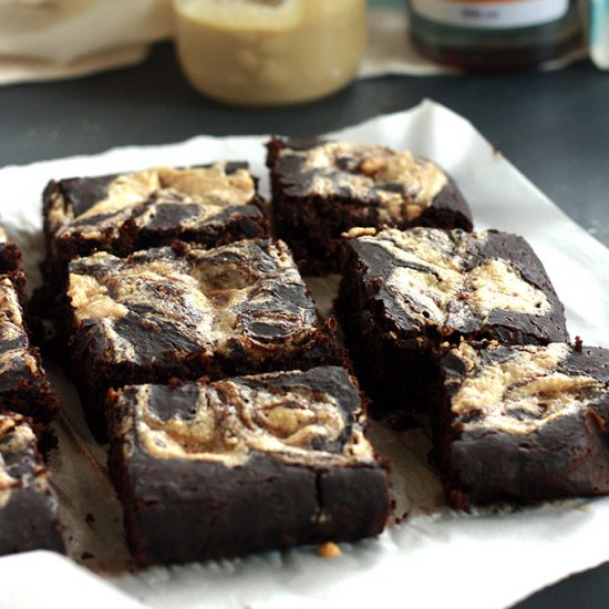 Vegan Maple Tahini Swirl Brownies