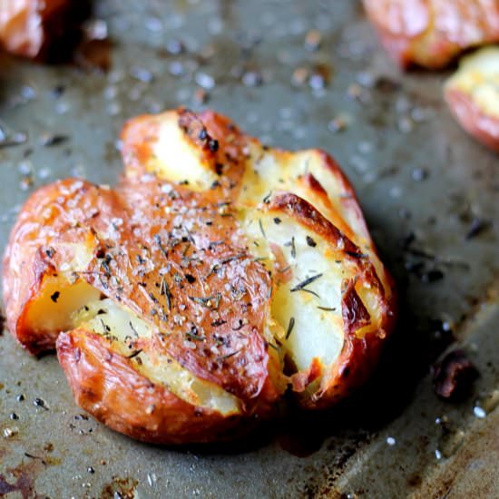 Best EVER Smashed Red Potatoes