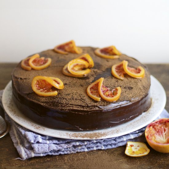 Dark Chocolate & Blood Orange Torte