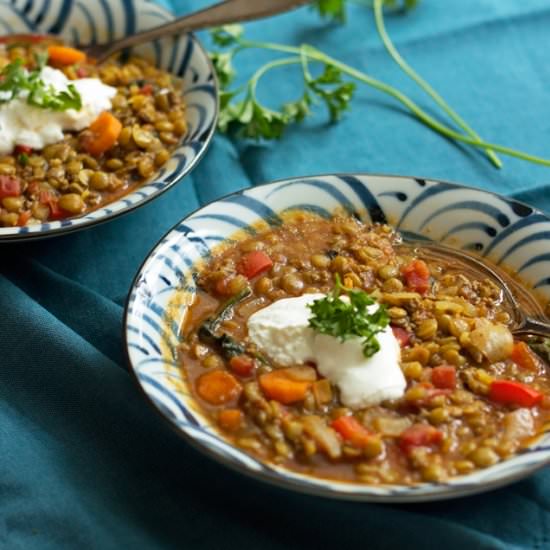 Moroccan Lentil & Beef Soup