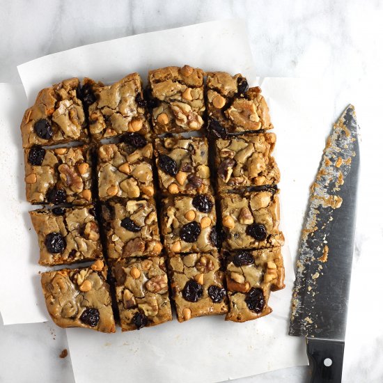 Cherry Walnut Butterscotch Blondies