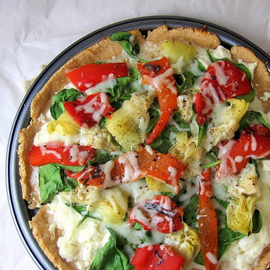 Red Pepper Spinach &Artichoke Pizza