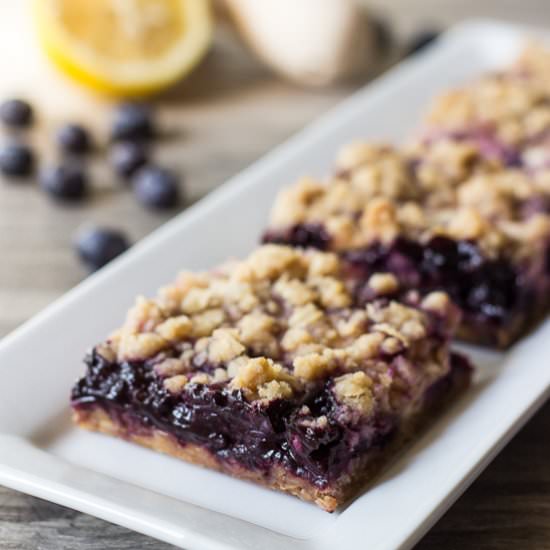 Blueberry Lemon Cream Streusel Bars