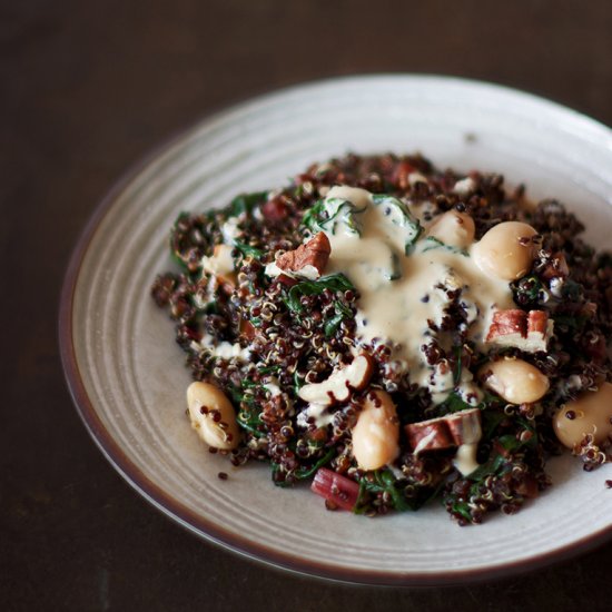 Quinoa & beet greens salad