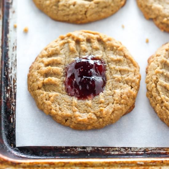 Peanut butter and Jelly Thumbprints