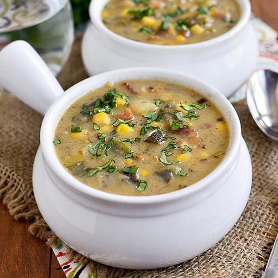 Poblano Sweet Corn Potato Soup