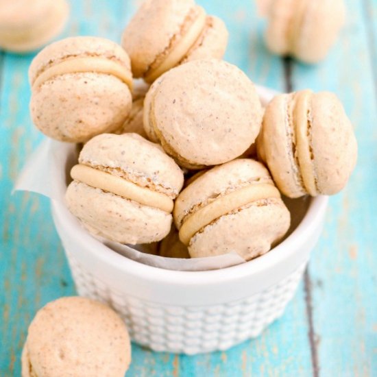 Hazelnut Caramel Coffee Macarons