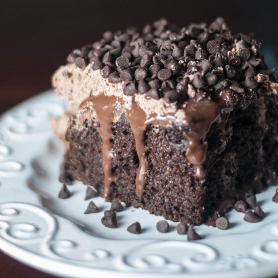 Chocolate Pudding Poke Cake