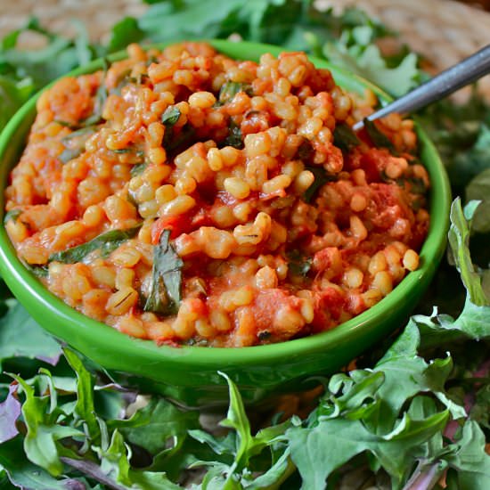 Tomato + Kale Barley Risotto