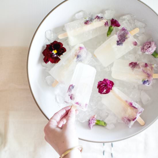 Winesicles with Edible Flowers