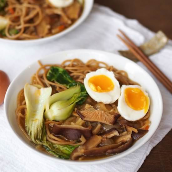 Vegetarian Ramen Soup with Bok Choy