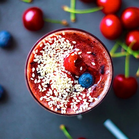 Cherry Blueberry Morning Smoothie