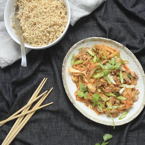 Pork and Kimchi Rice Bowls