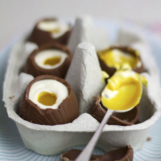 Cheese Cake Filled Chocolate Eggs