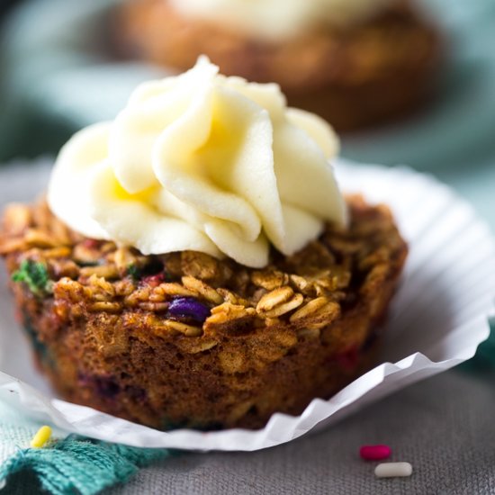 Baked Funfetti Protein Oatmeal Cups