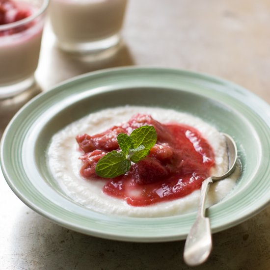 Panna cotta with rhubarb