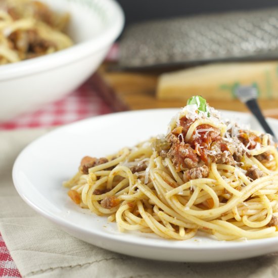 Spaghetti With Meat & Tomato Sauce