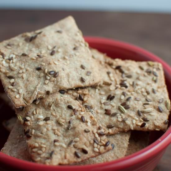 Simple Homemade Seedy Crackers