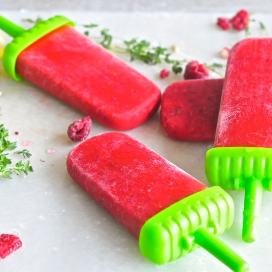 Raspberry Lemonade Tart Popsicles