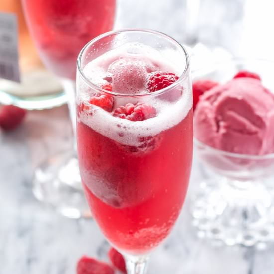 Raspberry Sorbet Bellinis