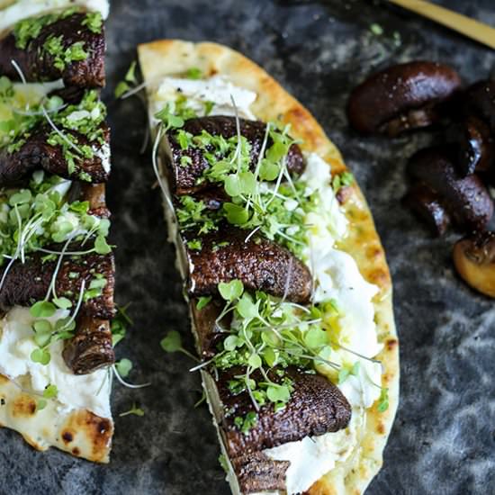 Ricotta & Mushroom on Naan