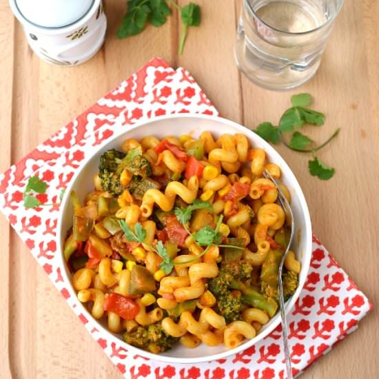 Pasta with Curried Vegetable Sauce