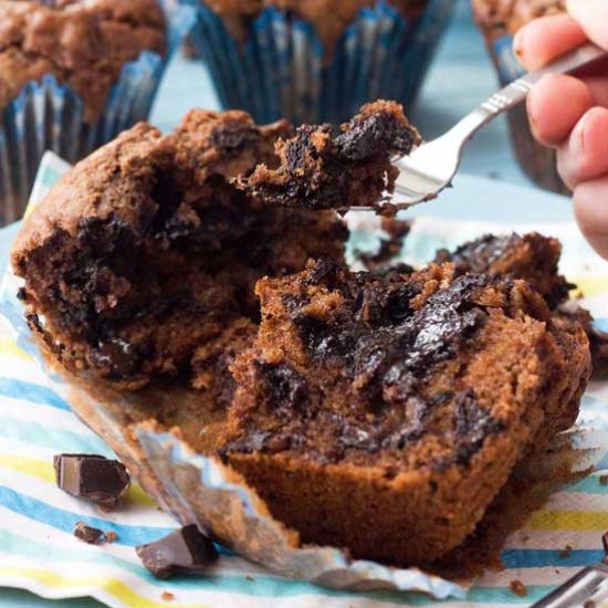 Triple Chocolate Fondant Muffins