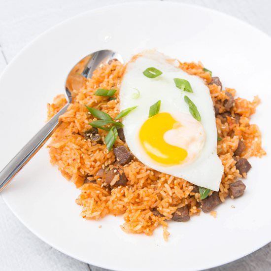 Kimchi Fried Rice with Beef