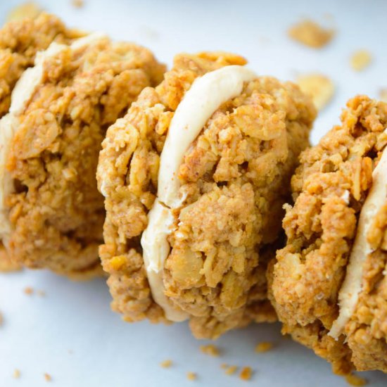 Almond Oat Bran Cookie Sandwiches