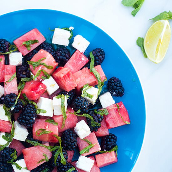 Watermelon Blackberry Feta Salad