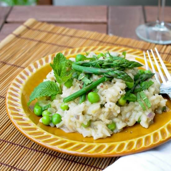 Asparagus Risotto with Peas & Mint