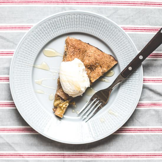 Whole Grain Einkorn Rhubarb Galette