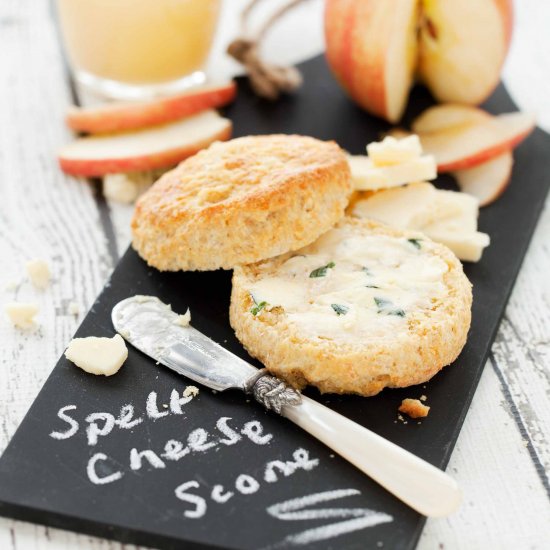 Spelt Cheese Scones with Herb Butter