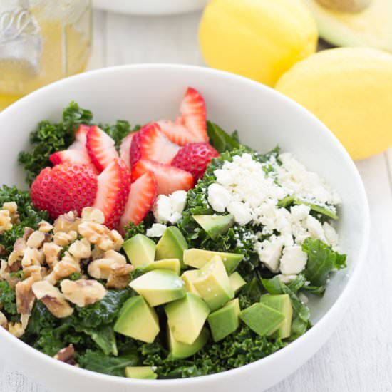 Strawberry Avocado Kale Salad