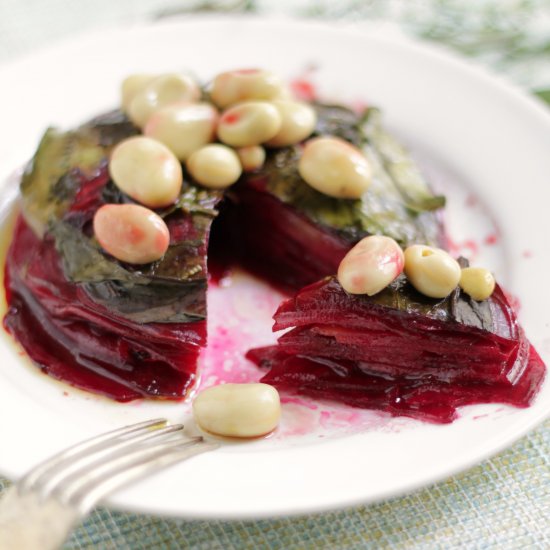 Pie of Potatoes, Beetroot and Beans