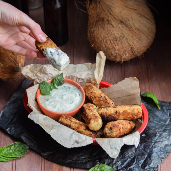 Faux Fish Sticks with Coconut Basil