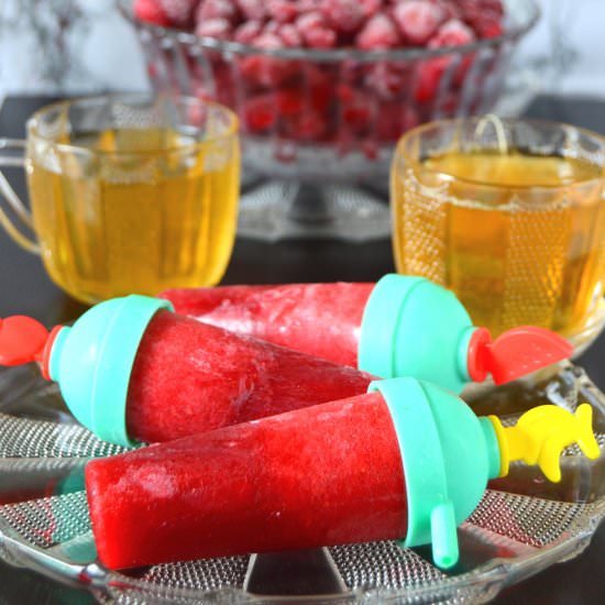 Raspberry Green Tea Popsicles