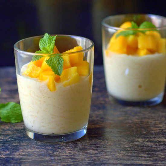 Baked Rice Pudding With Mangoes