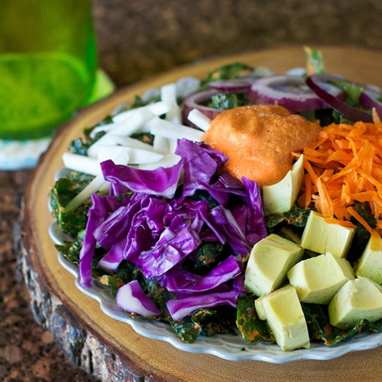 Rawkin’ Rainbow Kale Salad